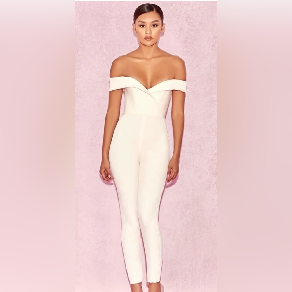 House of CB Off-Shoulder Blush Pink Jumpsuit